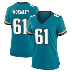 Women's Sal Wormley Jacksonville Jaguars No.61 Game Prowler Throwback Jersey - Teal