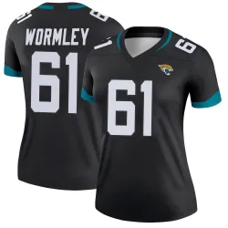 Women's Sal Wormley Jacksonville Jaguars No.61 Legend Jersey - Black
