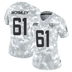 Women's Sal Wormley Jacksonville Jaguars No.61 Limited 2024 Salute to Service Jersey - Arctic Camo