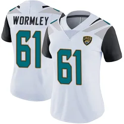 Women's Sal Wormley Jacksonville Jaguars No.61 Limited Vapor Untouchable Jersey - White