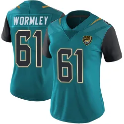 Women's Sal Wormley Jacksonville Jaguars No.61 Limited Vapor Untouchable Team Color Jersey - Teal