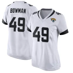Women's Shawn Bowman Jacksonville Jaguars No.49 Game Jersey - White