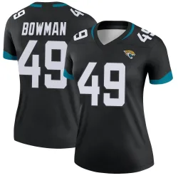 Women's Shawn Bowman Jacksonville Jaguars No.49 Legend Jersey - Black