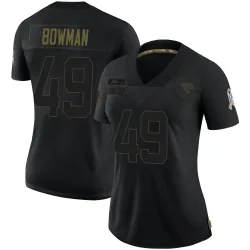 Women's Shawn Bowman Jacksonville Jaguars No.49 Limited 2020 Salute To Service Jersey - Black