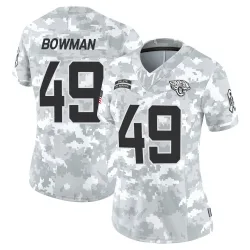 Women's Shawn Bowman Jacksonville Jaguars No.49 Limited 2024 Salute to Service Jersey - Arctic Camo