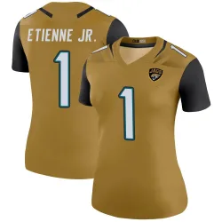Women's Travis Etienne Jr. Jacksonville Jaguars No.1 Legend Color Rush Bold Jersey - Gold