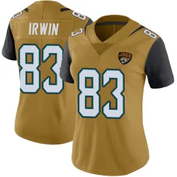 Women's Trenton Irwin Jacksonville Jaguars No.83 Limited Color Rush Vapor Untouchable Jersey - Gold