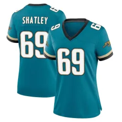 Women's Tyler Shatley Jacksonville Jaguars No.69 Game Prowler Throwback Jersey - Teal
