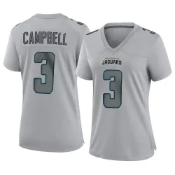 Women's Tyson Campbell Jacksonville Jaguars No.3 Game Atmosphere Fashion Jersey - Gray