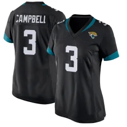 Women's Tyson Campbell Jacksonville Jaguars No.3 Game Jersey - Black