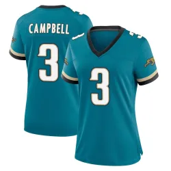 Women's Tyson Campbell Jacksonville Jaguars No.3 Game Prowler Throwback Jersey - Teal