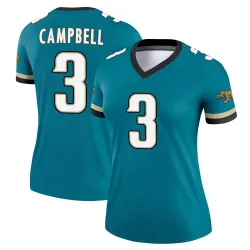 Women's Tyson Campbell Jacksonville Jaguars No.3 Legend Prowler Throwback Jersey - Teal
