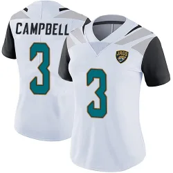 Women's Tyson Campbell Jacksonville Jaguars No.3 Limited Vapor Untouchable Jersey - White