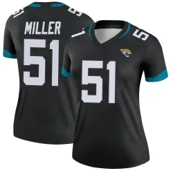 Women's Ventrell Miller Jacksonville Jaguars No.51 Legend Jersey - Black