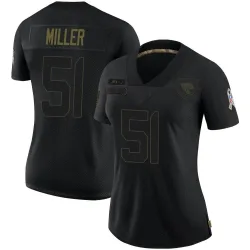 Women's Ventrell Miller Jacksonville Jaguars No.51 Limited 2020 Salute To Service Jersey - Black