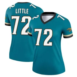 Women's Walker Little Jacksonville Jaguars No.72 Legend Prowler Throwback Jersey - Teal