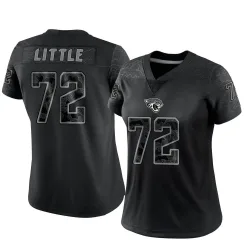 Women's Walker Little Jacksonville Jaguars No.72 Limited Reflective Jersey - Black