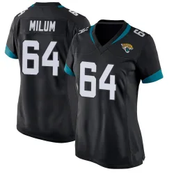 Women's Wyatt Milum Jacksonville Jaguars No.64 Game Jersey - Black