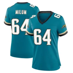 Women's Wyatt Milum Jacksonville Jaguars No.64 Game Prowler Throwback Jersey - Teal