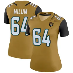 Women's Wyatt Milum Jacksonville Jaguars No.64 Legend Color Rush Bold Jersey - Gold