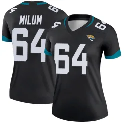 Women's Wyatt Milum Jacksonville Jaguars No.64 Legend Jersey - Black