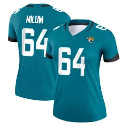 Women's Wyatt Milum Jacksonville Jaguars No.64 Legend Jersey - Teal