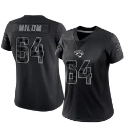 Women's Wyatt Milum Jacksonville Jaguars No.64 Limited Reflective Jersey - Black