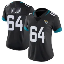Women's Wyatt Milum Jacksonville Jaguars No.64 Limited Vapor Untouchable Jersey - Black
