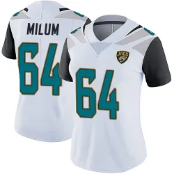 Women's Wyatt Milum Jacksonville Jaguars No.64 Limited Vapor Untouchable Jersey - White