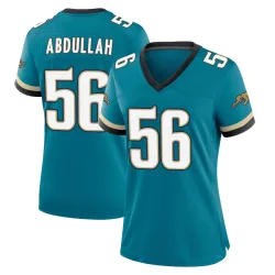 Women's Yasir Abdullah Jacksonville Jaguars No.56 Game Prowler Throwback Jersey - Teal