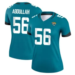 Women's Yasir Abdullah Jacksonville Jaguars No.56 Legend Jersey - Teal