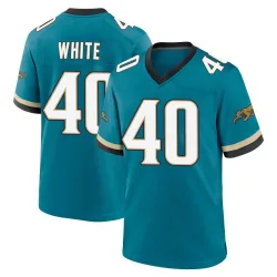 Youth Aydan White Jacksonville Jaguars No.40 Game Prowler Throwback Jersey - Teal