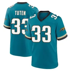 Youth Bhayshul Tuten Jacksonville Jaguars No.33 Game Prowler Throwback Jersey - Teal