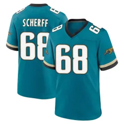 Youth Brandon Scherff Jacksonville Jaguars No.68 Game Prowler Throwback Jersey - Teal