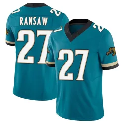 Youth Caleb Ransaw Jacksonville Jaguars No.27 Limited Prowler Throwback Vapor F.U.S.E. Jersey - Teal