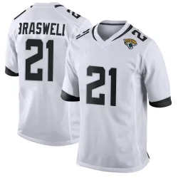 Youth Christian Braswell Jacksonville Jaguars No.21 Game Jersey - White