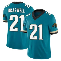 Youth Christian Braswell Jacksonville Jaguars No.21 Limited Prowler Throwback Vapor F.U.S.E. Jersey - Teal