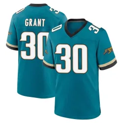 Youth Corey Grant Jacksonville Jaguars No.30 Game Prowler Throwback Jersey - Teal