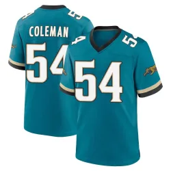 Youth DJ Coleman Jacksonville Jaguars No.54 Game Prowler Throwback Jersey - Teal