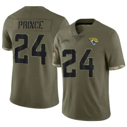 Youth De'Antre Prince Jacksonville Jaguars No.24 Limited 2022 Salute To Service Jersey - Olive