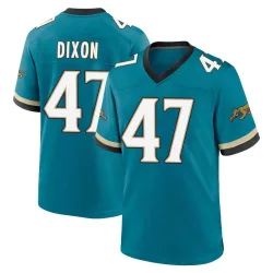 Youth De'Shaan Dixon Jacksonville Jaguars No.47 Game Prowler Throwback Jersey - Teal