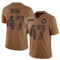 Youth De'Shaan Dixon Jacksonville Jaguars No.47 Limited 2023 Salute To Service Jersey - Brown