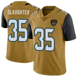Youth Doneiko Slaughter Jacksonville Jaguars No.35 Limited Color Rush Vapor Untouchable Jersey - Gold