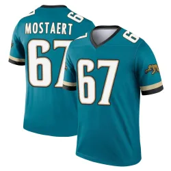Youth Eli Mostaert Jacksonville Jaguars No.67 Legend Prowler Throwback Jersey - Teal