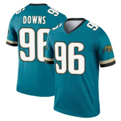 Youth Ethan Downs Jacksonville Jaguars No.96 Legend Prowler Throwback Jersey - Teal
