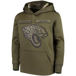 Youth Jacksonville Jaguars No. 2018 Salute to Service Pullover Performance Hoodie - Green