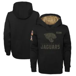 Youth Jacksonville Jaguars No. 2020 Salute to Service Pullover Performance Hoodie - Black