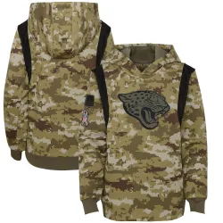 Youth Jacksonville Jaguars No. 2021 Salute to Service Therma Performance Pullover Hoodie - Olive