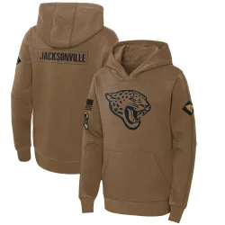 Youth Jacksonville Jaguars No. 2023 Salute to Service Club Pullover Hoodie - Brown