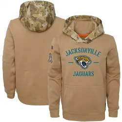Youth Jacksonville Jaguars No. Khaki 2019 Salute to Service Therma Pullover Hoodie